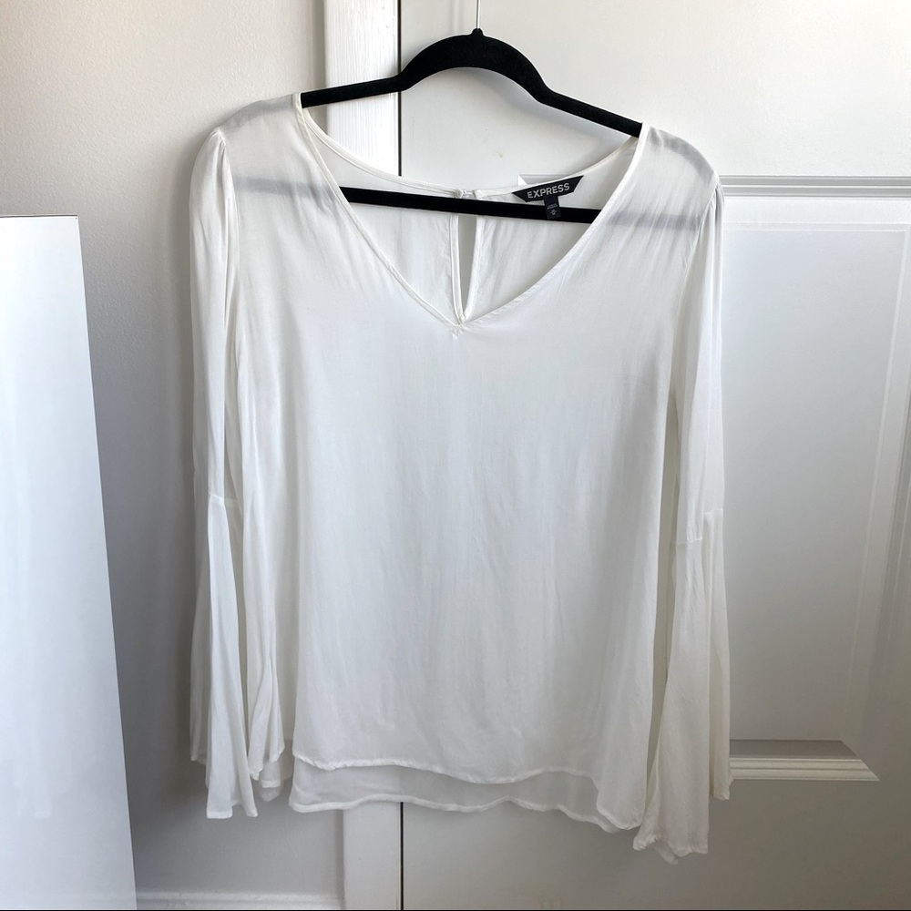 Express White Bell Long Sleeve Shirt